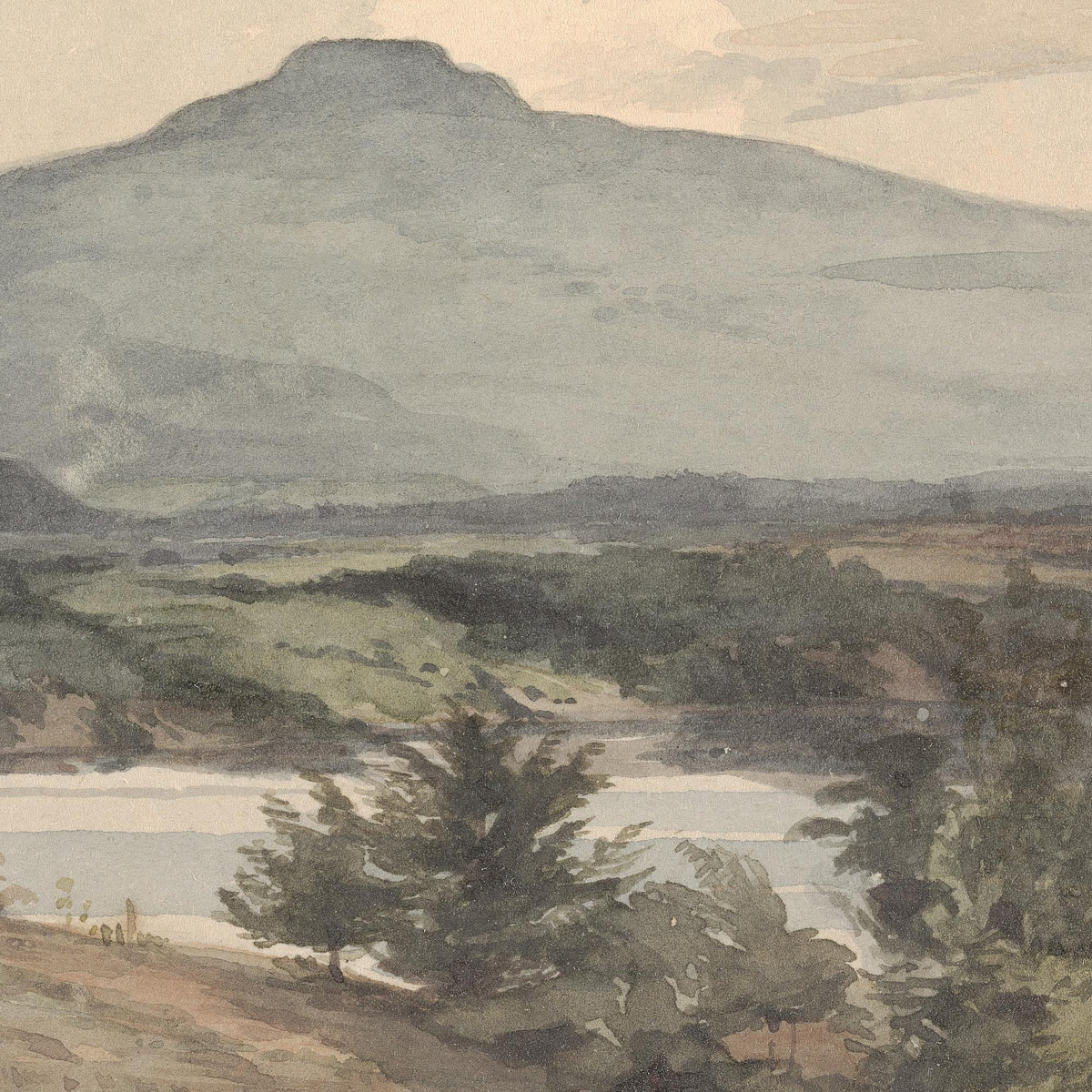 Vintage Mountain Art | Framed Landscape Wall Art | Neutral Living Room Decor | N33