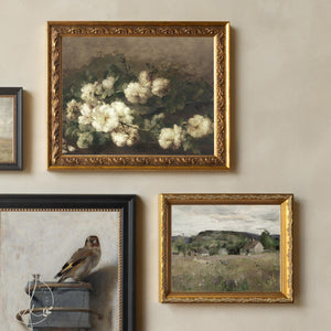 Gold Frame Gallery Wall | Vintage Framed Prints Set | Classic Floral & Landscape Wall Art | G9