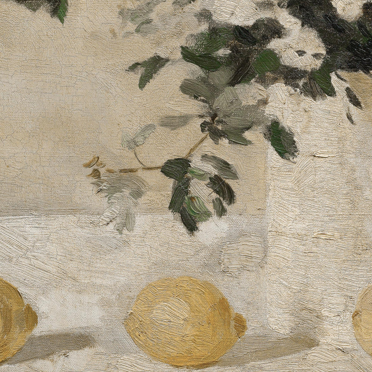 Kitchen Wall Art | Vintage Floral Still Life | Gold Framed Canvas Lemon Painting | N81