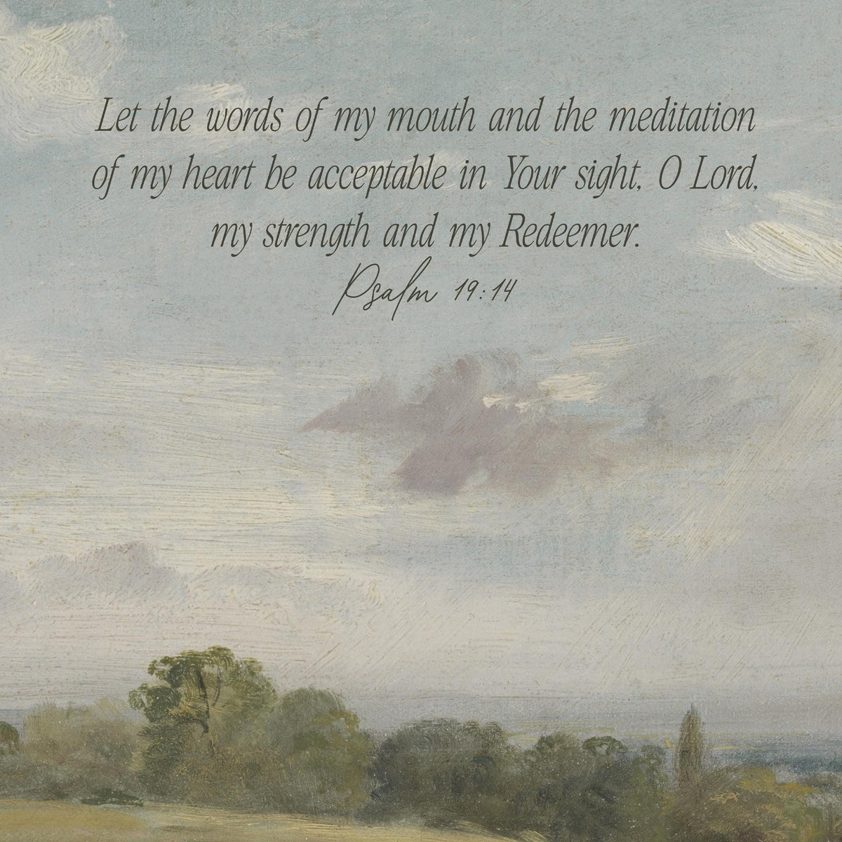 Framed Landscape Wall Art | Psalm 19:14 Bible Verse | Christian Home Decor | N93