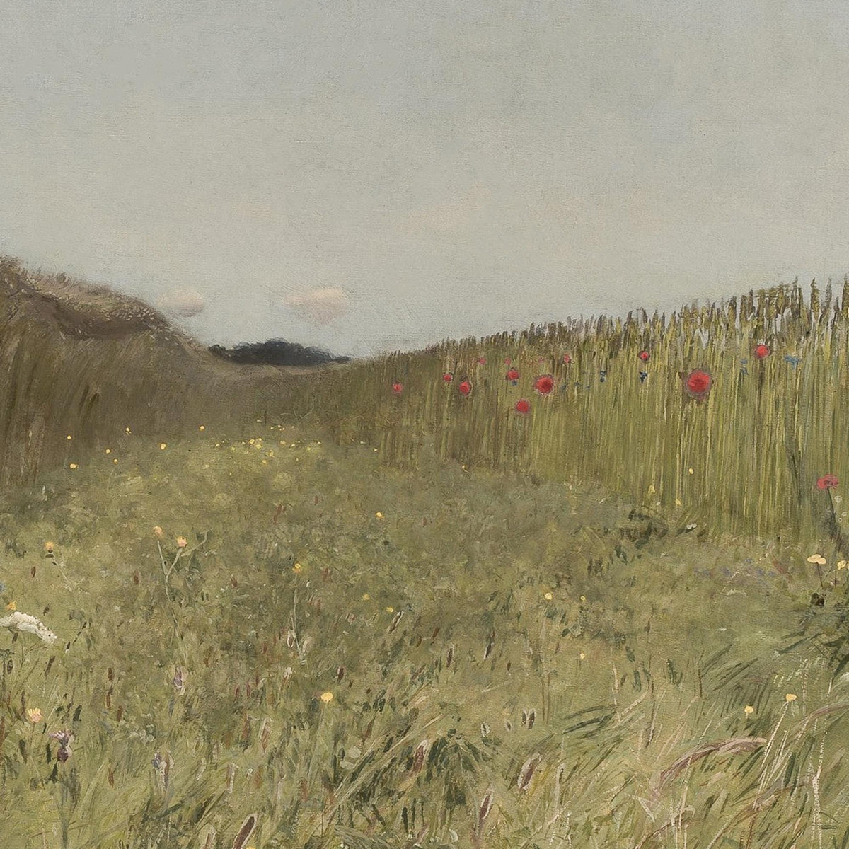 Framed Landscape Art | Countryside Meadow Painting | Large Nature Wall Decor | N95