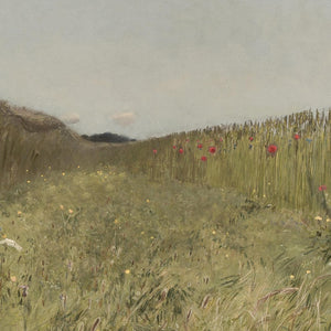 Framed Landscape Art | Countryside Meadow Painting | Large Nature Wall Decor | N95