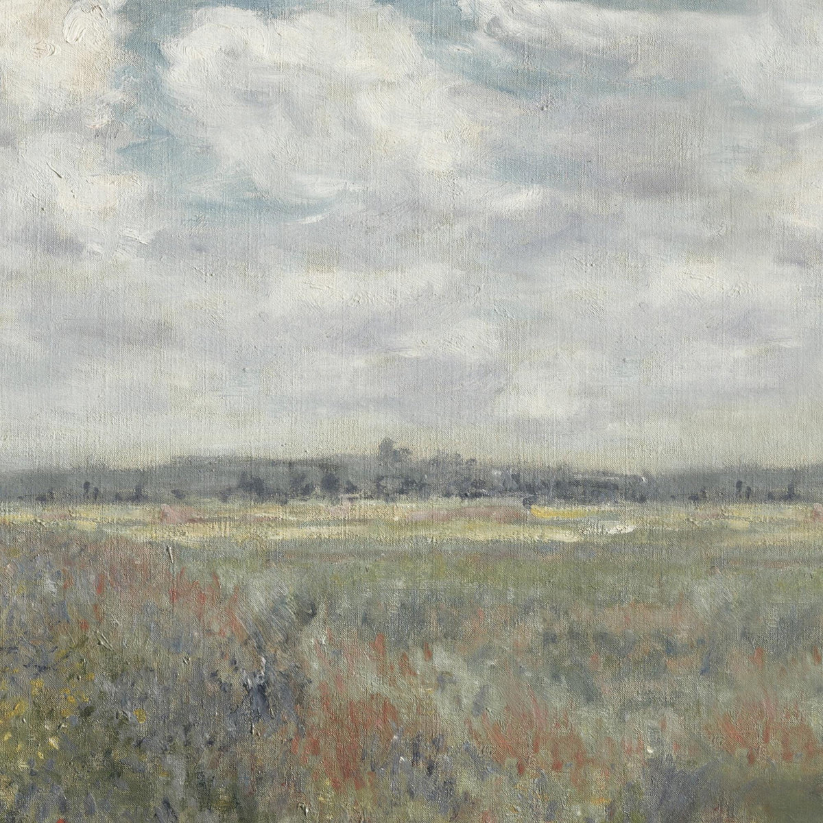 Wildflower Field Wall Art | Framed Landscape Painting | Large Nature Wall Decor | N69