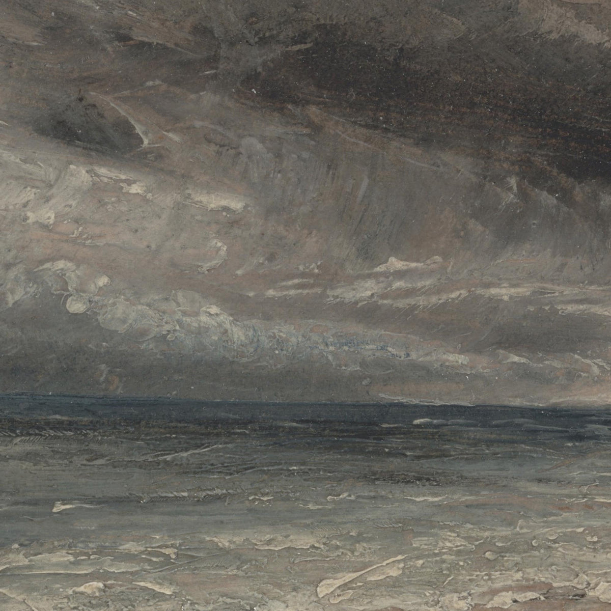 Stormy Ocean Painting | Large Coastal Wall Art | Framed Seascape for Living Room | N18