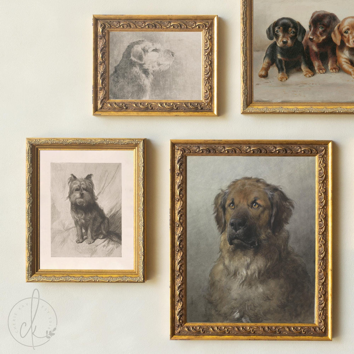 Dog Gallery Wall | Vintage Dog Art Set | Nursery Wall Decor | G44