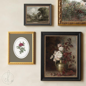 Vintage Floral Wall Art | Framed Flower Prints Gallery Set | Botanical Wall Decor | G16