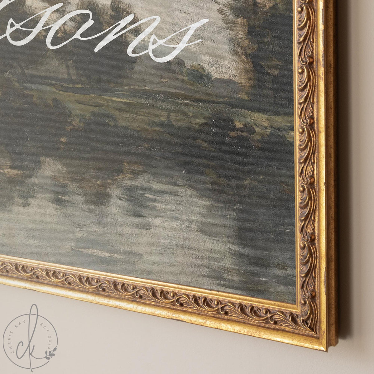 Personalized Wedding Sign | Custom Name Date Wall Art | Gold Frame Landscape Decor | N223