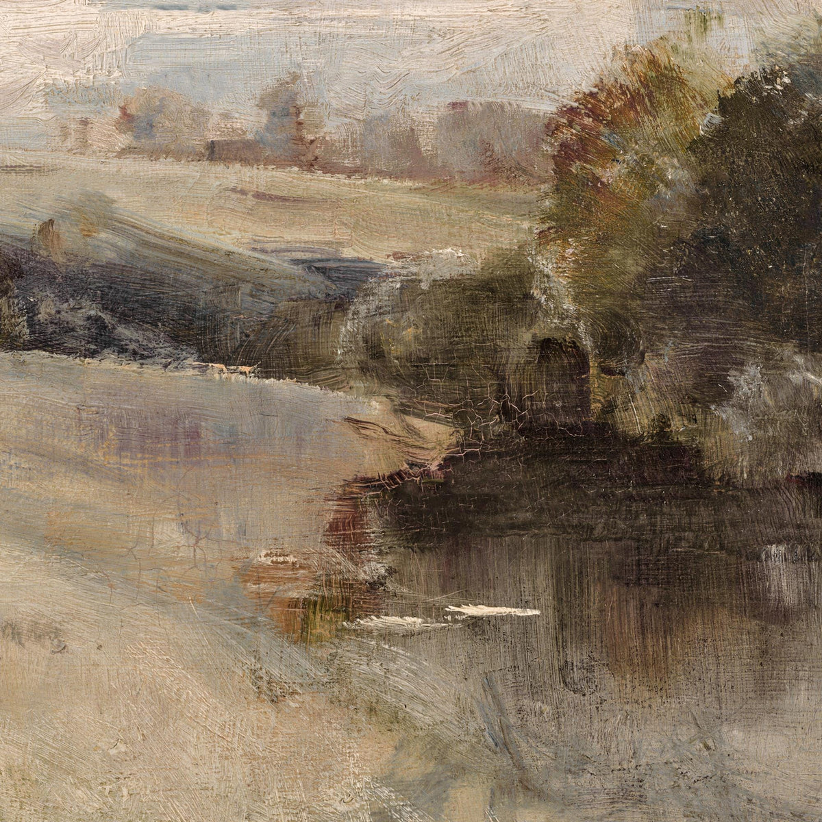 Abstract Landscape Art | Large Canvas Wall Tapestry | Oversized Neutral Decor | T96