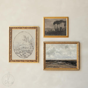 Vintage Art Prints | Framed Gallery Wall Set | Neutral Landscape Wall Decor | G17