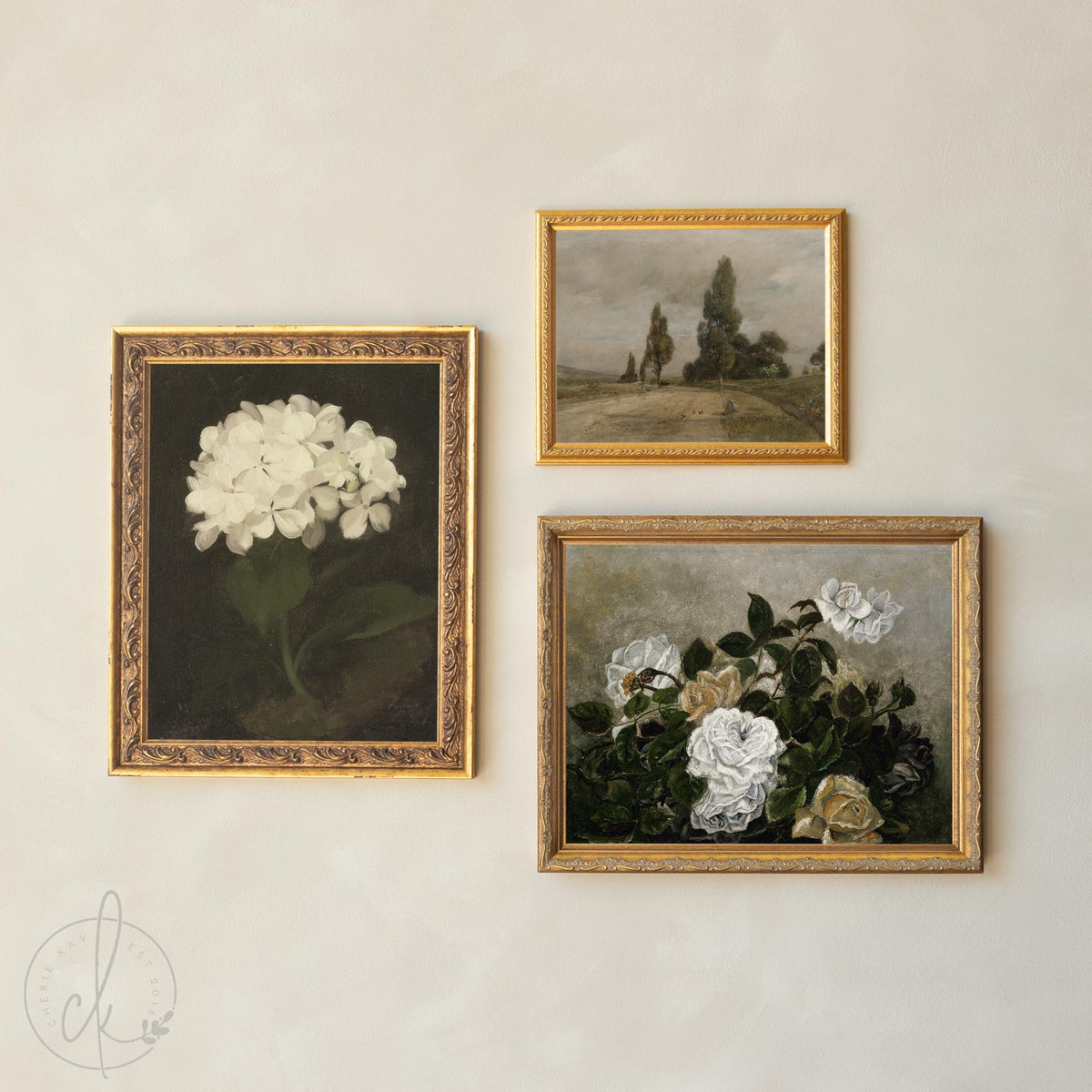 Vintage Gallery Wall Set | Framed Botanical & Floral Wall Art | Neutral Living Room Decor | G1