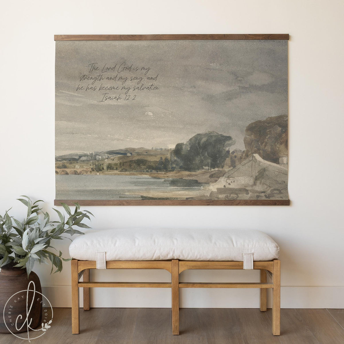 4Christian Tapestry Isaiah 12:2 | Vintage Scripture Wall Art | Large Canvas Wall Hanging | T98