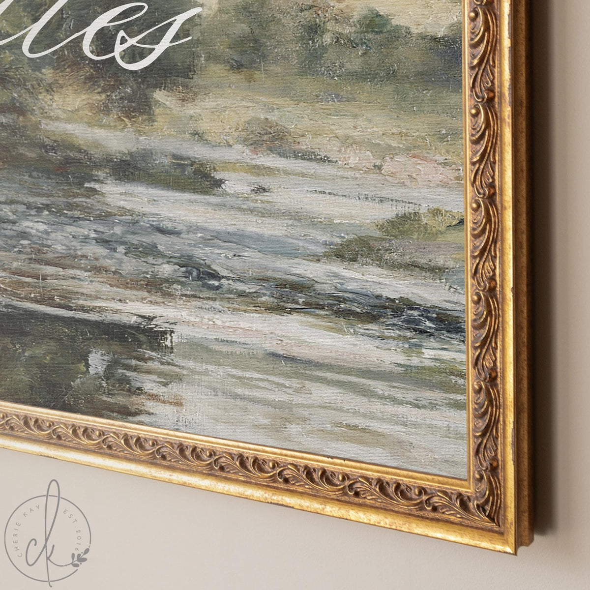 Personalized Last Name Sign | Vintage Landscape Framed Canvas | Wedding Gift for Couple | N150