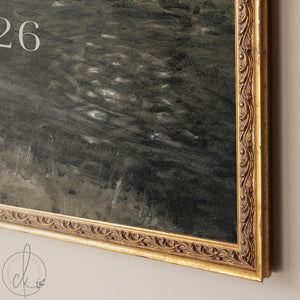 Wedding Entrance Sign | Green Impressionist Landscape Welcome Easel | Personalized Names and Date | N153