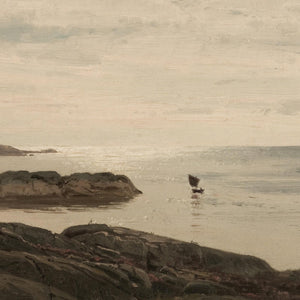 Coastal Landscape Painting | Framed Seascape Wall Art | Neutral Ocean Decor | N16