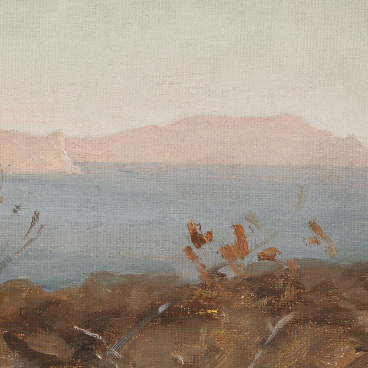 Coastal Wall Art | Vintage Mediterranean Seascape | Gold Framed Oil Painting | N102