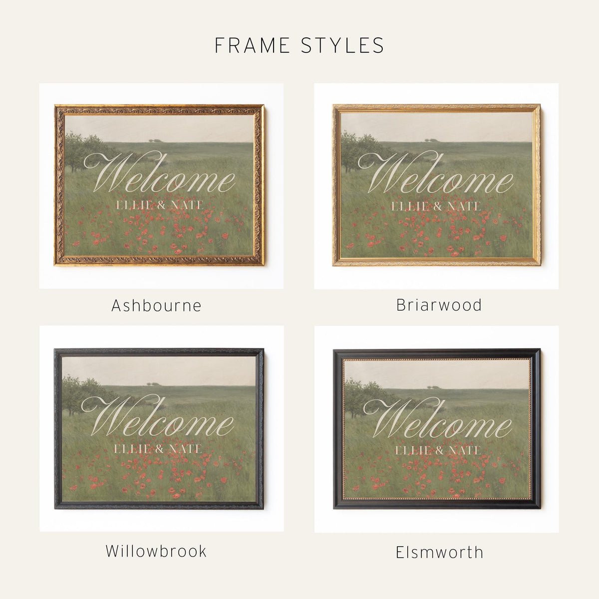 Custom Wedding Sign | Vintage Landscape Canvas Print | Personalized Wedding Gift for Couple | N155