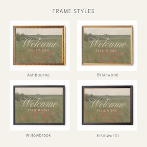 Custom Wedding Sign | Vintage Landscape Canvas Print | Personalized Wedding Gift for Couple | N155