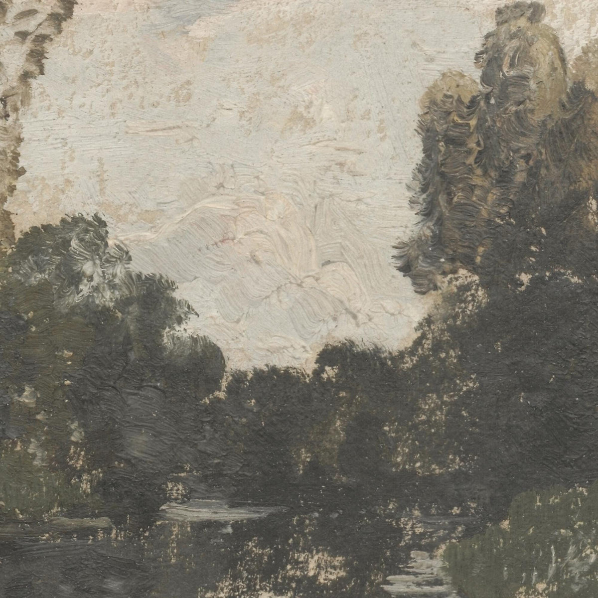 Impressionist Landscape Art | Large Canvas Tapestry | Vintage Tree and River Wall Hanging | T107