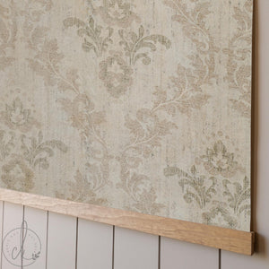 Floral Wall Hanging | Vintage Damask Canvas Banner | Neutral Tapestry Art | T127