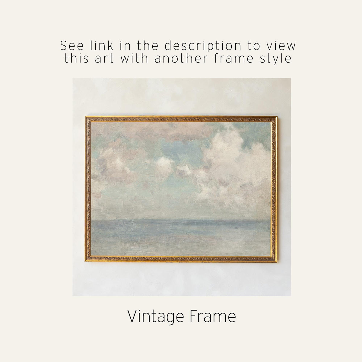 Cloudy Sky Painting | Ocean Seascape Canvas Tapestry | Vintage Coastal Wall Hanging | T128