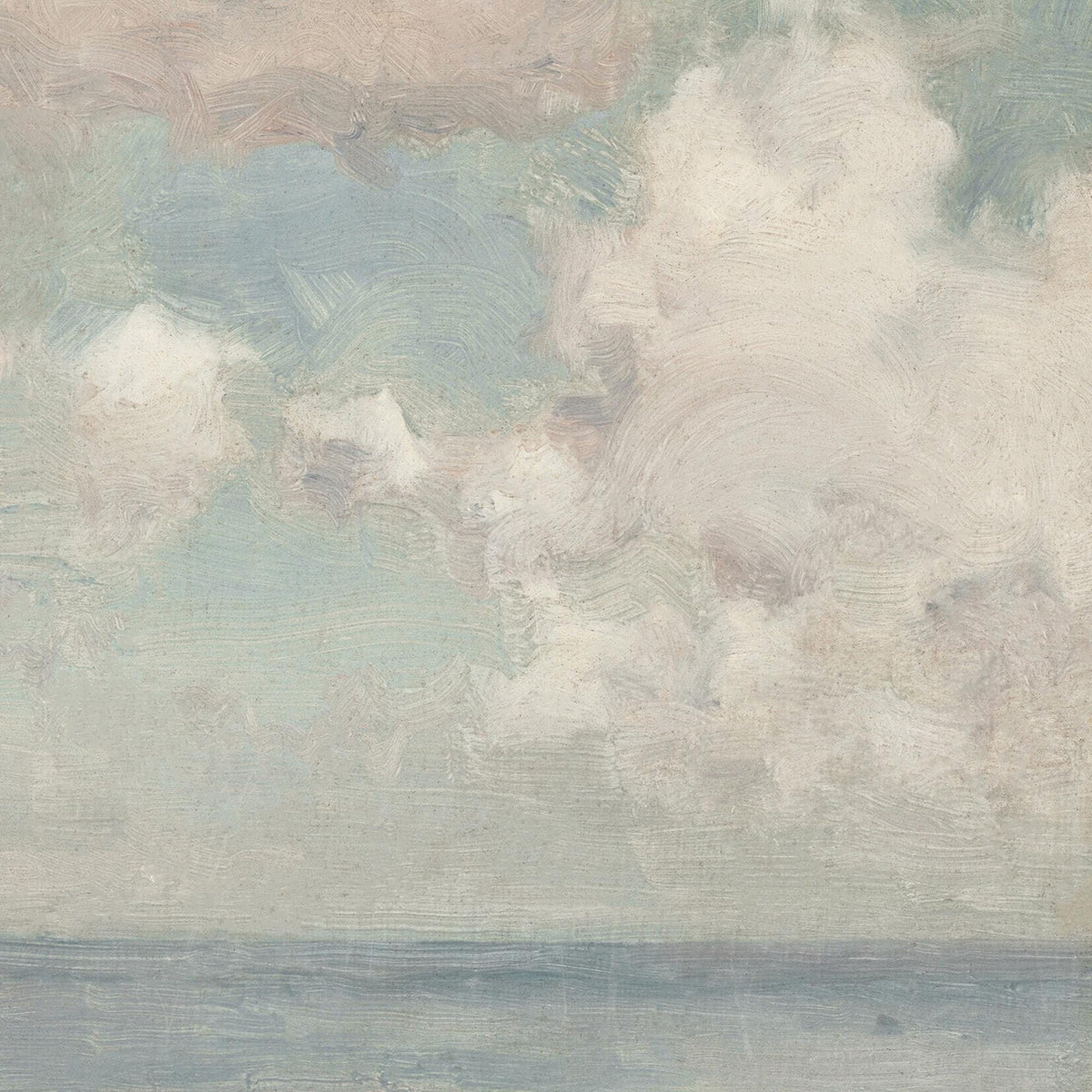 Cloudy Sky Painting | Ocean Seascape Canvas Tapestry | Vintage Coastal Wall Hanging | T128