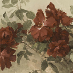 Dark Floral Wall Art | Large Canvas Tapestry | Moody Burgundy Flower Painting | T126