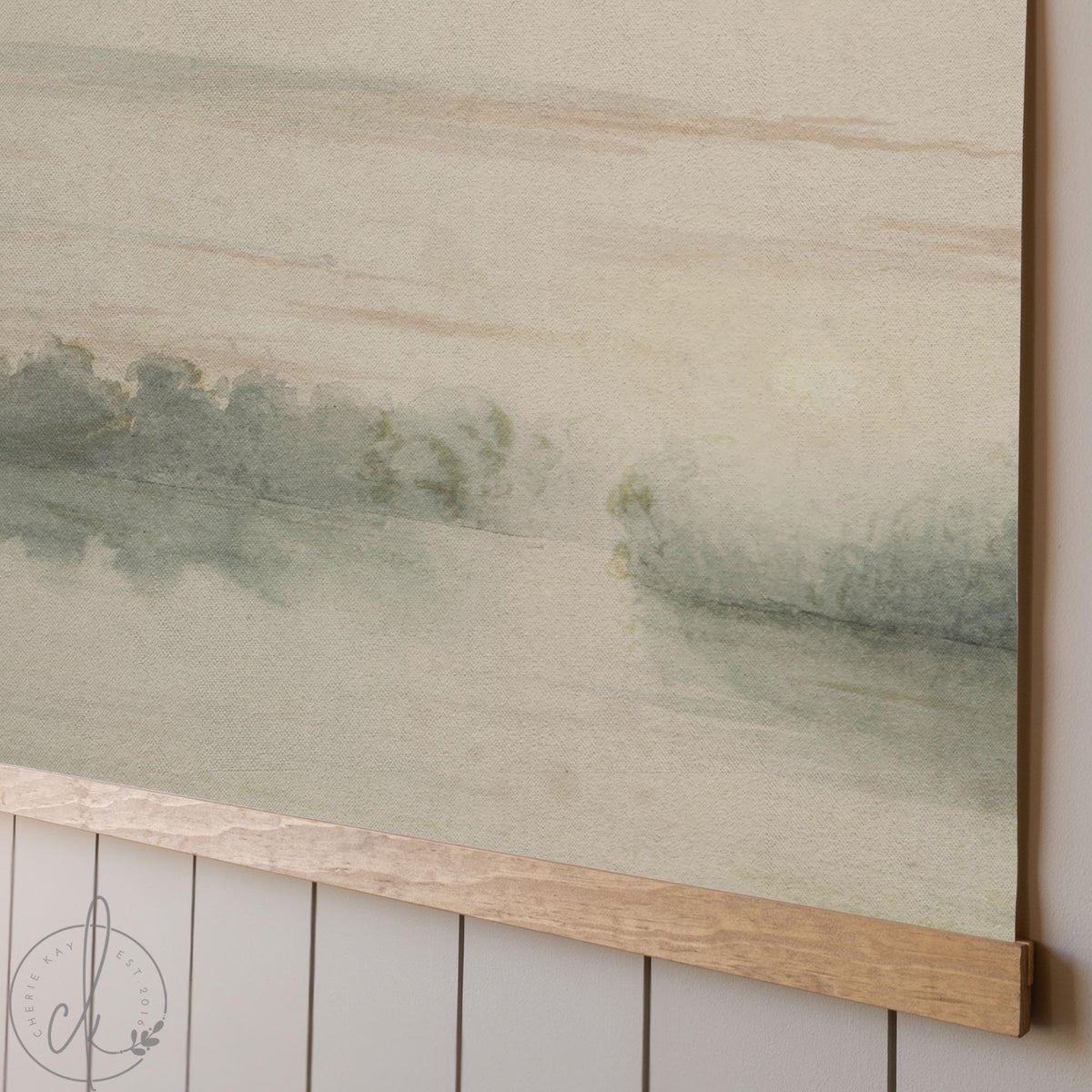 Sailboat Canvas Art | Romans 8:28 Vintage Watercolor Wall Tapestry | Large Christian Lake Banner | T134