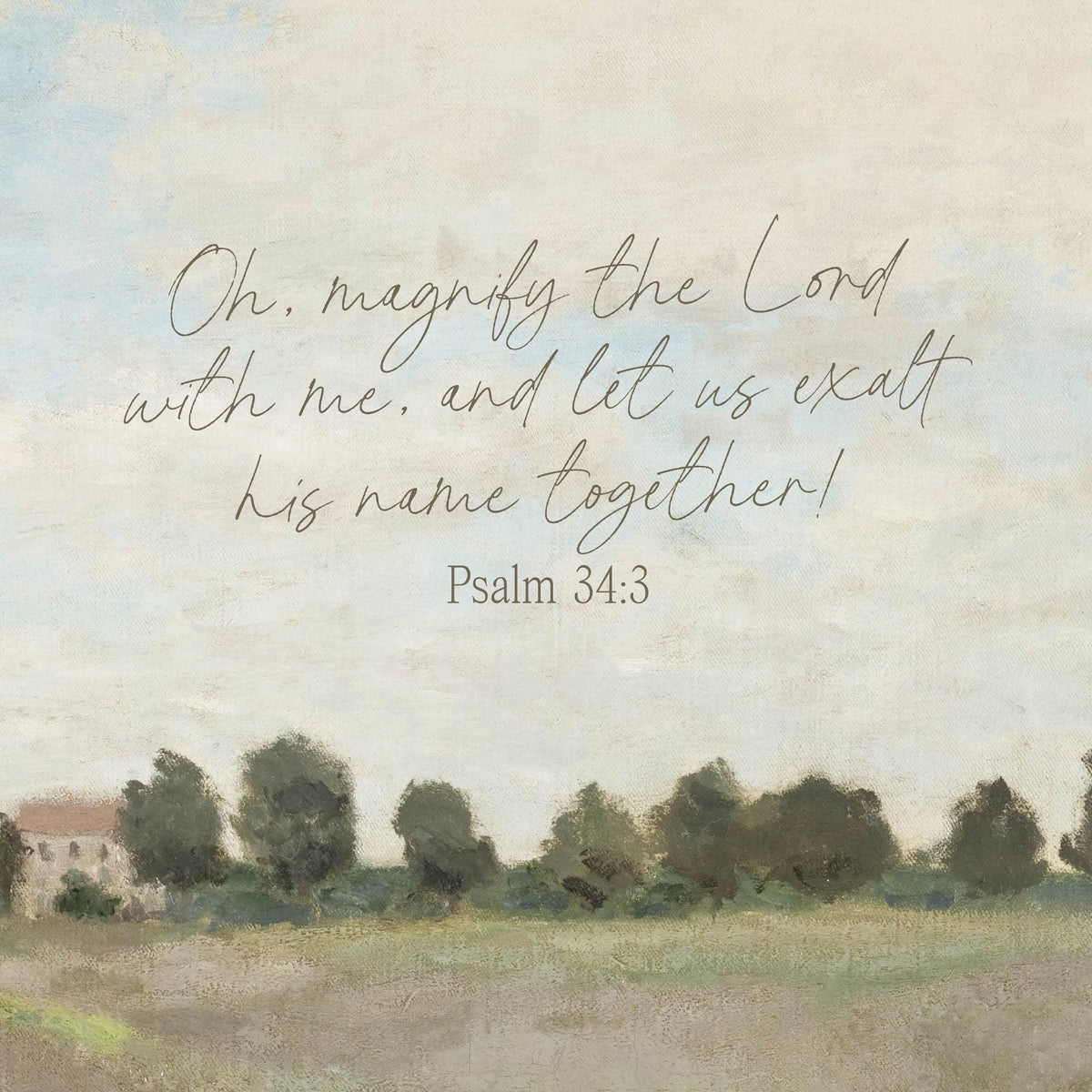 Monet Poppy Field Canvas Tapestry | Psalm 34:3 Scripture Wall Art | Christian Home Decor | T135