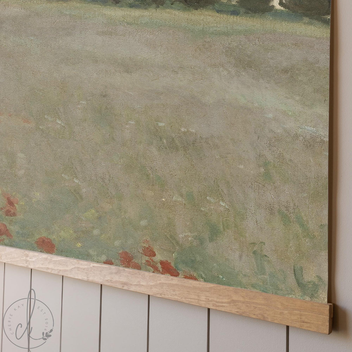 Monet Poppy Field Canvas Tapestry | Psalm 34:3 Scripture Wall Art | Christian Home Decor | T135