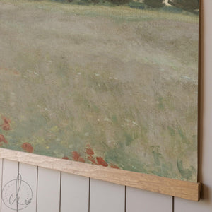 Monet Poppy Field Canvas Tapestry | Psalm 34:3 Scripture Wall Art | Christian Home Decor | T135