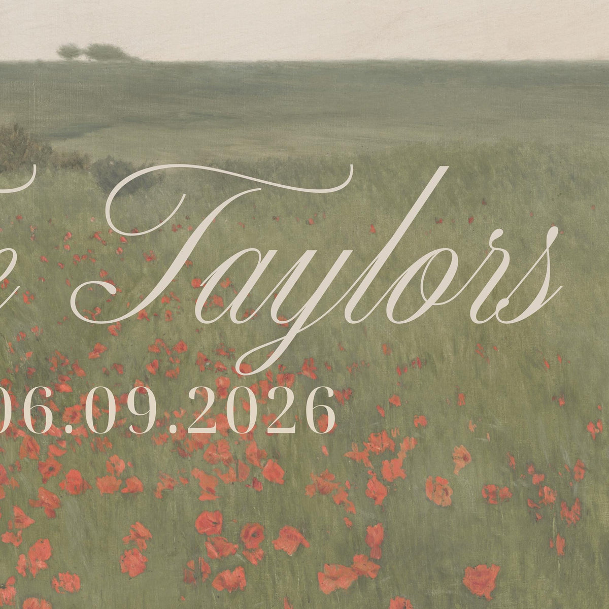 Custom Wedding Sign | Vintage Landscape Canvas Print | Personalized Wedding Gift for Couple | N155