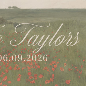 Custom Wedding Sign | Vintage Landscape Canvas Print | Personalized Wedding Gift for Couple | N155