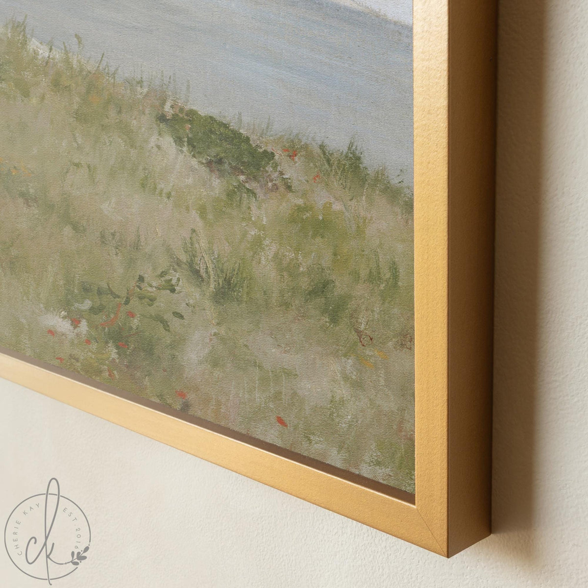 Framed Coastal Art | Vintage Beach Landscape Canvas Print | Above Couch Wall Decor | N31