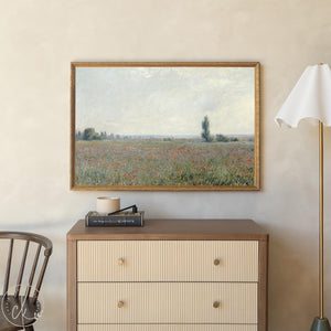 Impressionist Landscape Art | Claude Monet Poppy Field | Framed Christian Wall Decor | N113