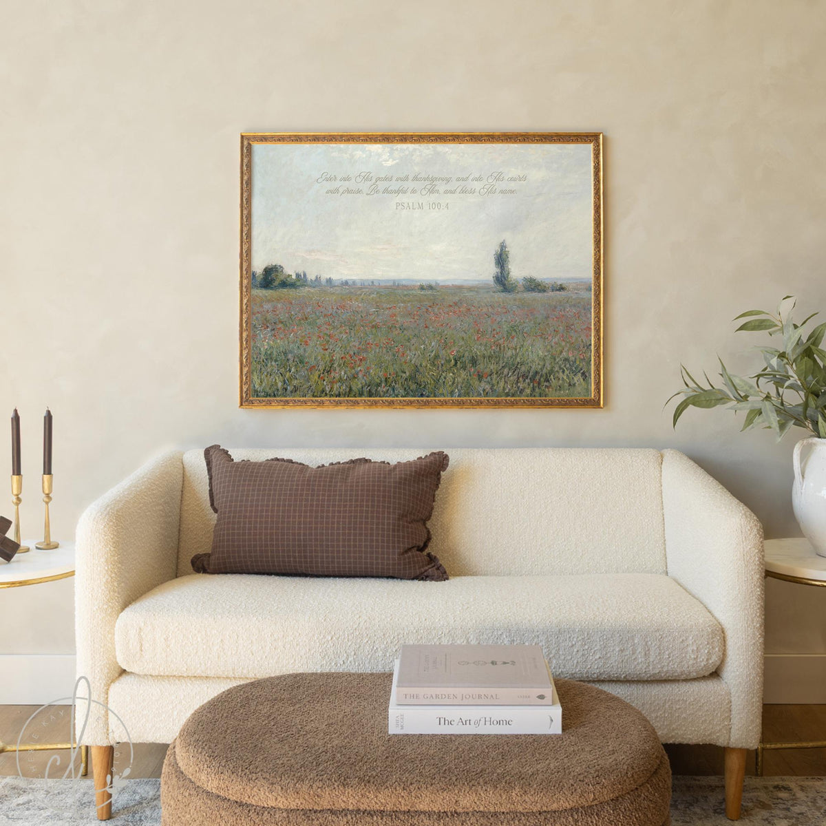Impressionist Landscape Art | Claude Monet Poppy Field | Framed Christian Wall Decor | N113