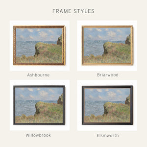 Seascape Wall Art | Monet Cliff Walk at Pourville | Gold Framed Impressionist Print | N100