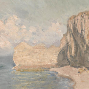 Monet Beach Painting | Etretat Cliff Framed Print | Gold Coastal Wall Art | N246