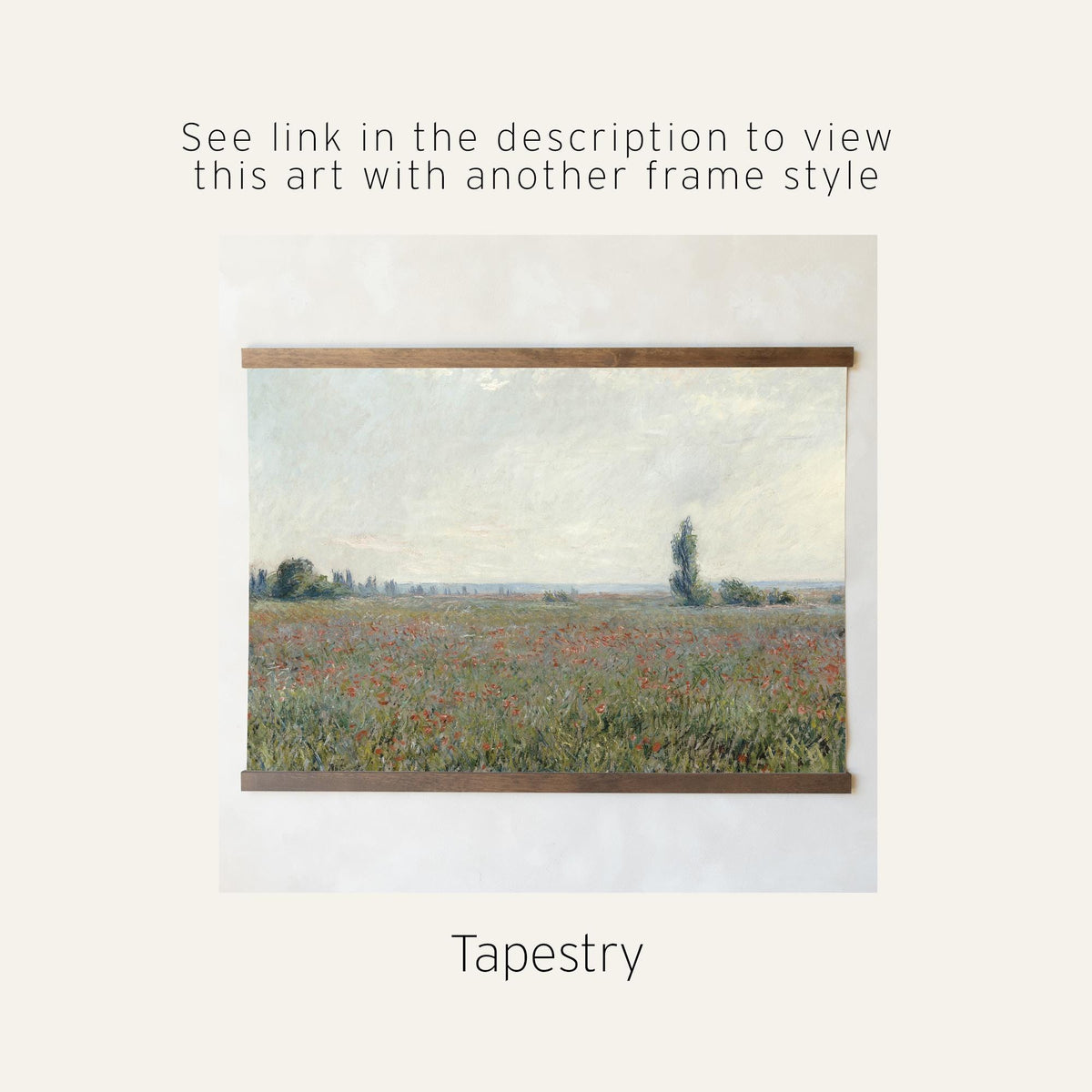 Impressionist Landscape Art | Claude Monet Poppy Field | Framed Christian Wall Decor | N113