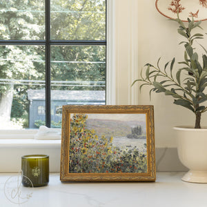 Flower Beds at Vetheuil | Monet Framed Print | Gold Framed Wall Art | N201