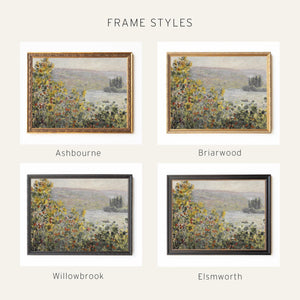 Flower Beds at Vetheuil | Monet Framed Print | Gold Framed Wall Art | N201
