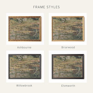 Monet Water Lilies Print | Gold Framed Impressionist Art | Lily Pond Wall Decor | N106