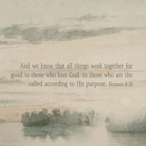 Sailboat Canvas Art | Romans 8:28 Vintage Watercolor Wall Tapestry | Large Christian Lake Banner | T134