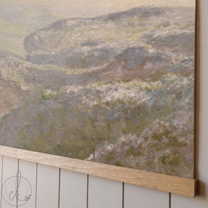 Monet Cliff Painting | 2 Corinthians 5:7 Scripture Canvas Tapestry | Christian Wall Art | T137