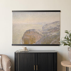 Monet Cliff Painting | 2 Corinthians 5:7 Scripture Canvas Tapestry | Christian Wall Art | T137