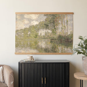 Poplars on the Epte | Claude Monet Canvas Banner | Large Impressionist Wall Tapestry | T142