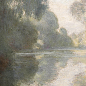 Monet Tapestry | Morning on the Seine Canvas Banner | Green Landscape Wall Art | T144