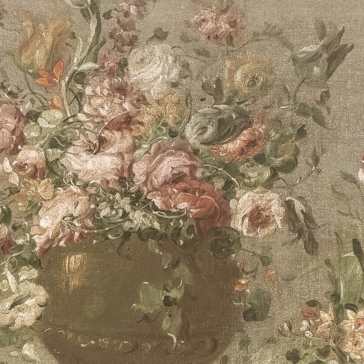 Floral Tapestry | Antique Peony Canvas Banner | Moody Vintage Dining Room Art | T150