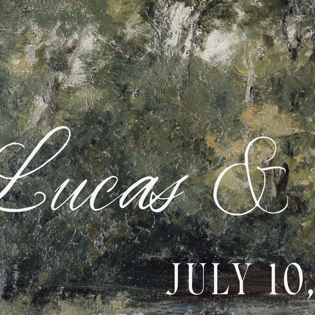 Personalized Last Name Sign | Vintage Landscape Framed Canvas | Wedding Gift for Couple | N150