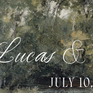 Personalized Last Name Sign | Vintage Landscape Framed Canvas | Wedding Gift for Couple | N150