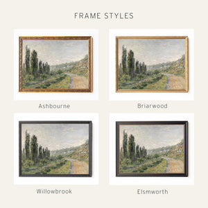 French Impressionist Art | Monet La Route de Vetheuil | Framed Canvas Landscape Wall Decor | N216